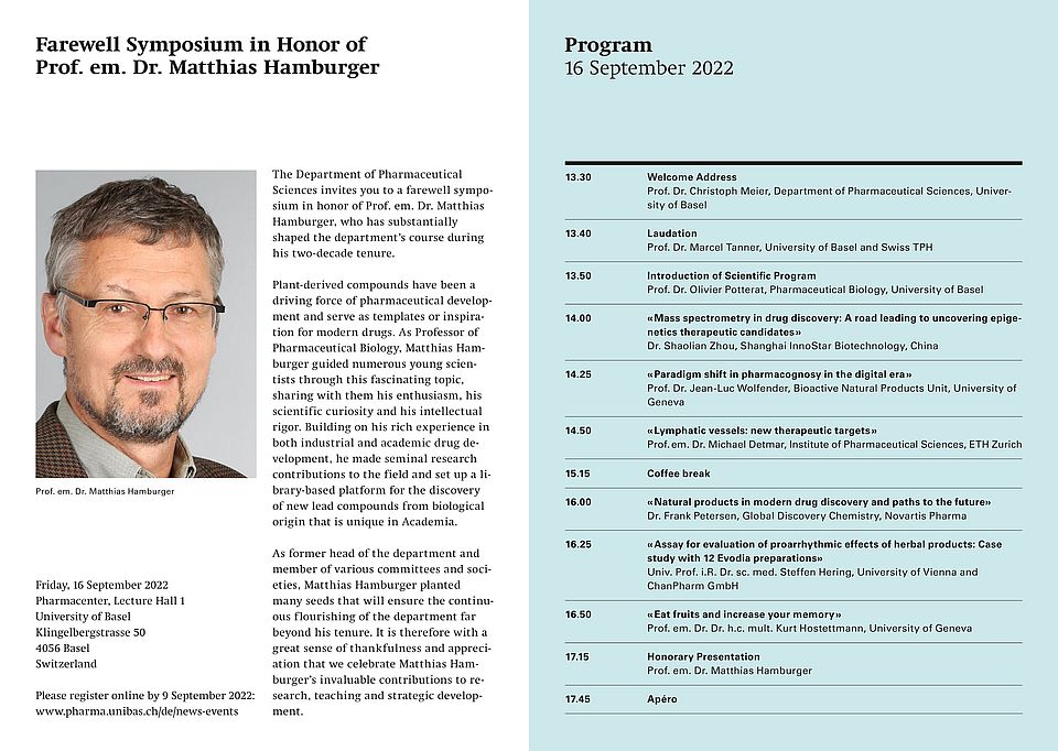 Flyer Farewell Symposium Prof. M. Hamburger